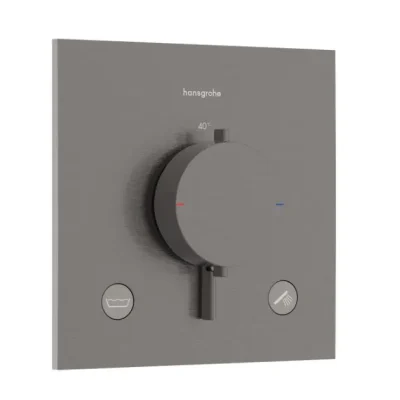 Hansgrohe Ecostat Comfort E - zemapmetuma termostata maisītājs 2 patērētājiem, hroms melns birstēts 33716340