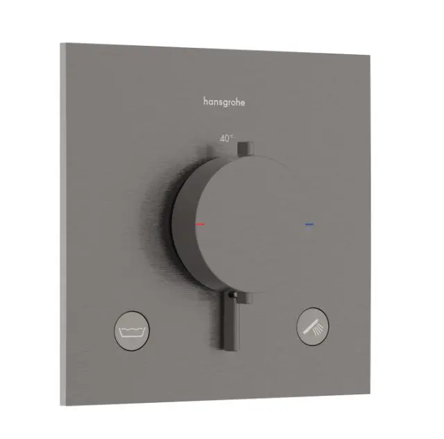 Hansgrohe Ecostat Comfort E - zemapmetuma termostata maisītājs 2 patērētājiem, hroms melns birstēts 33716340