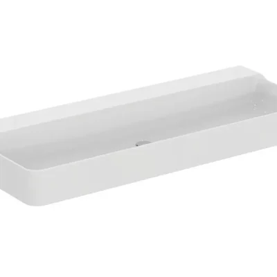 Ideal Standard Conca Ceram - dubultā uzliekamā izlietne 120x45 cm, bez pārplūdes, bez krāna cauruma, balta T384501