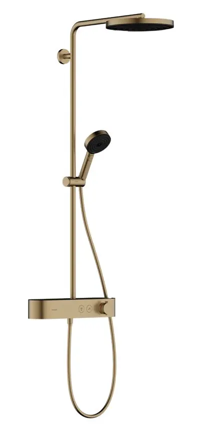 Hansgrohe Pulsify S - dušas komplekts ar termostatu, diametrs 26 cm, 3 strūklas veidi, EcoSmart, birstēts bronzas tonis 24221140