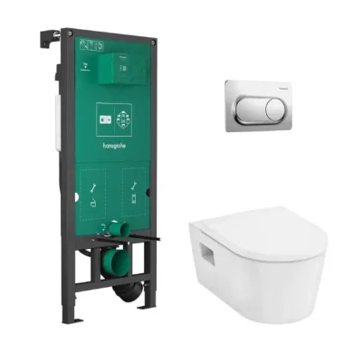 Hansgrohe EluPura Original S - komplekts ar rāmja elementu, EluPura Original S WC un SoftClose sēdekli, iFrame Original S vadības plāksni, hroms 60302000