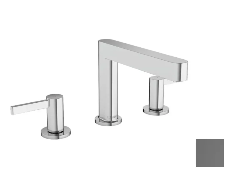 Hansgrohe Finoris - izlietnes maisītājs, 3 caurumu montāža, ar Push-Open noteces komplektu, EcoSmart, matēts melns hroms 76033340
