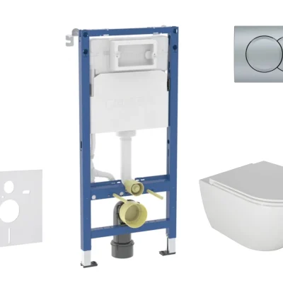 Geberit Duofix - priekšsienas elementu komplekts, WC Oudee ar Softclose sēdekli un Delta01 vadības plati, matēts hroms SANI11CA1125B
