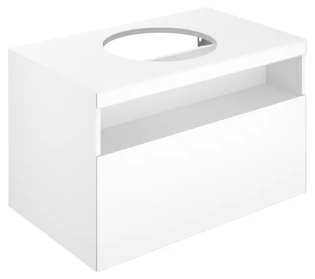 Keuco Stageline - izlietnes apakšskapis, 80x55x49 cm, ar izvelkamu nodalījumu izlietnei, ar apgaismojumu un USB, balts 32863300100