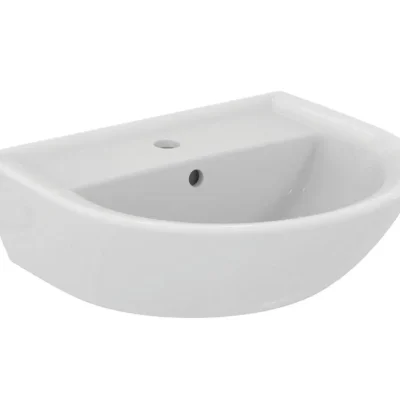 Ideal Standard Eurovit - izlietne 50x44 cm, ar pārplūdi, jaucējkrāna caurumu, balta W332801