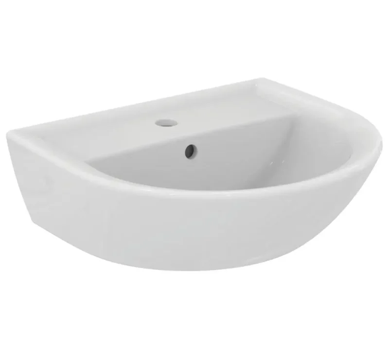 Ideal Standard Eurovit - izlietne 50x44 cm, ar pārplūdi, jaucējkrāna caurumu, balta W332801