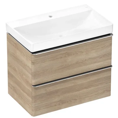 Hansgrohe Xelu Q - izlietne ar skapīti, 63x78x50 cm, 2 atvilktnes, dabīgais ozols/hroms 54376000