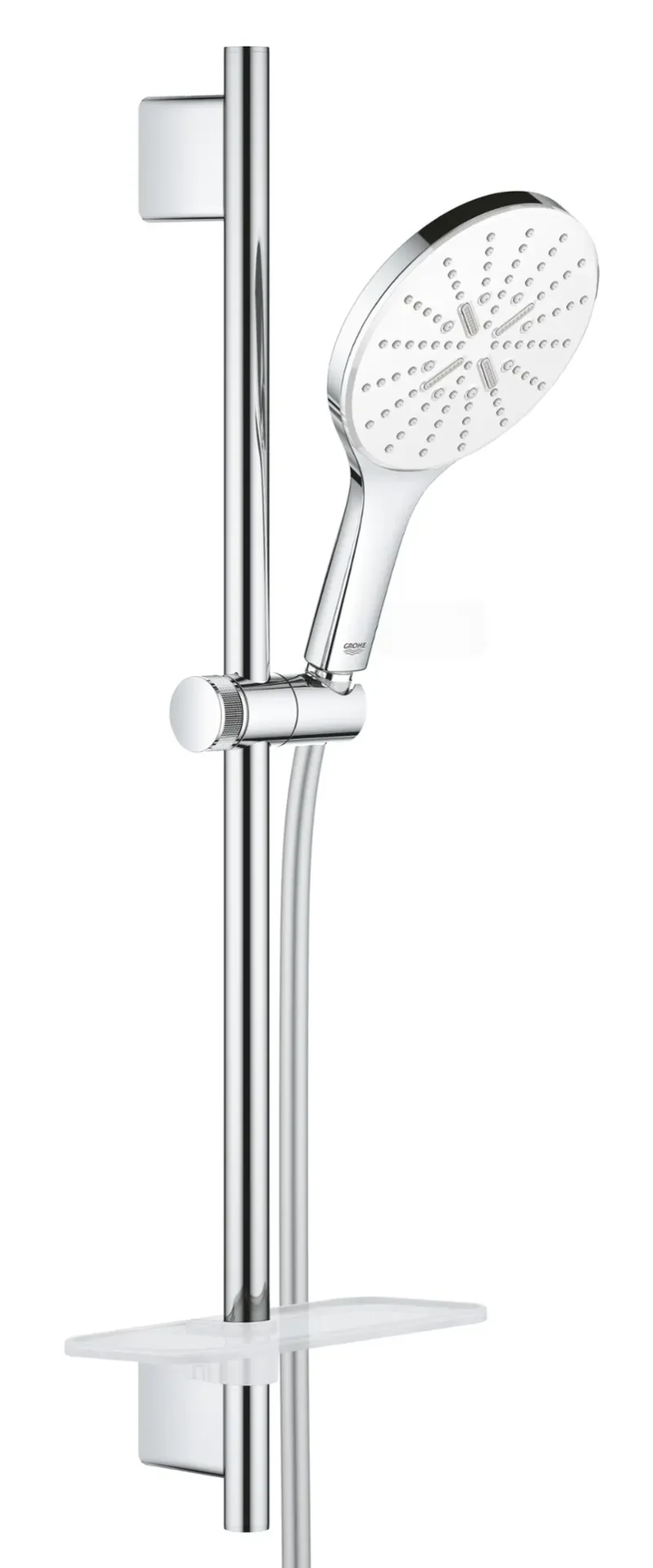 Grohe Rainshower SmartActive - dušas stieņa komplekts 150 9,5 l/min, 3 strūklu veidi, 60 cm stienis un šļūtene, Moon White 26592LS0