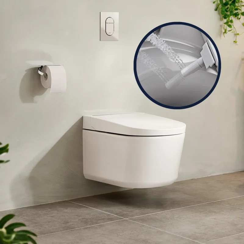 Grohe Sensia - dušas WC komplekts zemapmetuma skalošanas kastēm, Rimless, Triple Vortex, HyperClean, Alpu balts 36507SH0