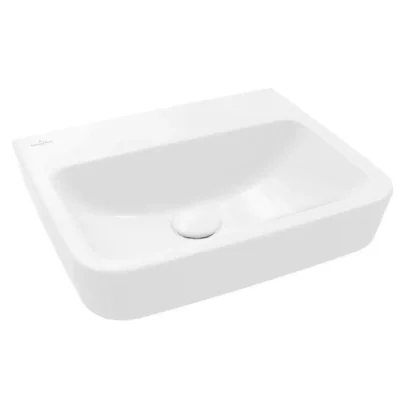 Villeroy & Boch O.novo - uzliekamā rokas izlietne, 45x37 cm, bez pārplūdes, bez jaucējkrāna cauruma, CeramicPlus, Alpu balts 43444FR1