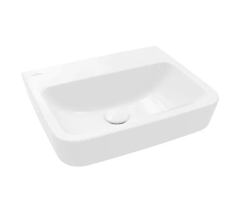 Villeroy & Boch O.novo - uzliekamā rokas izlietne, 45x37 cm, bez pārplūdes, bez jaucējkrāna cauruma, CeramicPlus, Alpu balts 43444FR1