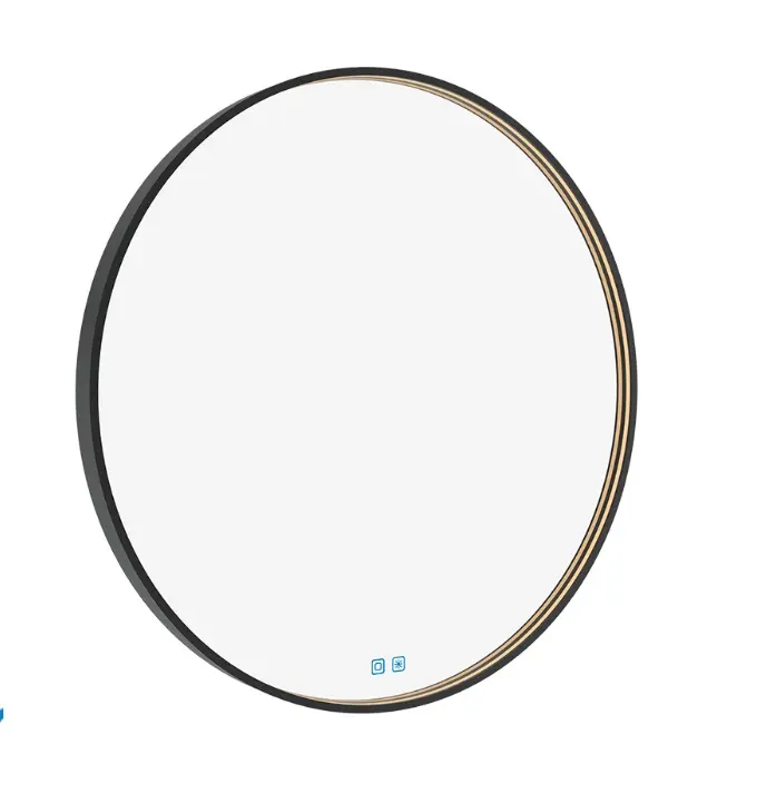 Nimco spogulis - spogulis ar LED apgaismojumu, diametrs 80 cm, skāriena sensors, melns ZPC 31002RVX-90
