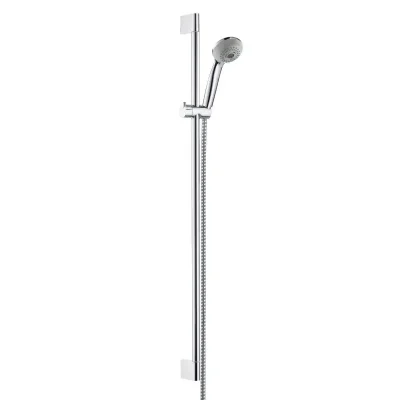 Hansgrohe Crometta 85 - dušas komplekts Multi 3jet, dušas stienis Unica'Crometta 0,90 m, balts / hromēts 27766000