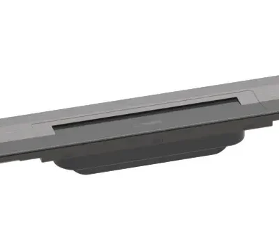 Hansgrohe RainDrain Flex - dušas noteka 900 ar nerūsējošā tērauda resti, saīsināma, montāžai pie sienas, melni hromēta matēta 56052340