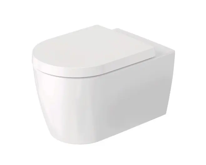 Duravit ME by Starck - pie sienas stiprināms WC ar SoftClose sēdekli, Rimless, DuraFlush, DuraShield, matēti balts 490709ACA1