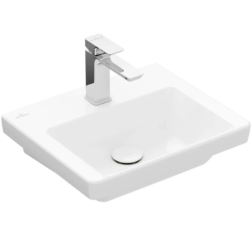 Villeroy & Boch Subway 3.0 - roku mazgājamā izlietne 45x37 cm, bez pārplūdes, ar jaucējkrāna caurumu, Alpu balts 43704601