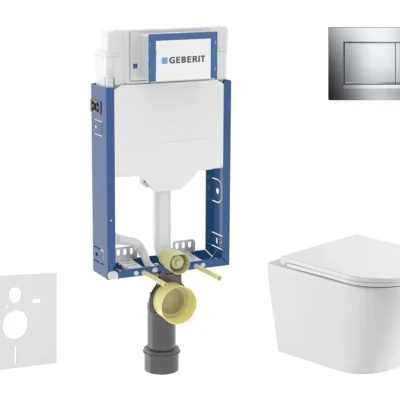 Geberit Kombifix - priekšsienas elementu komplekts, Nefia WC un Softclose sēdeklis, Sigma20 vadības plate, hroms SANI15CA1141