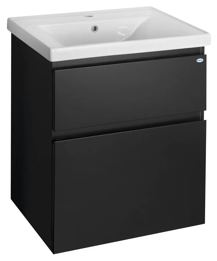 Aqualine Altair - izlietnes skapītis 61x73x45 cm, melns matēts AI665