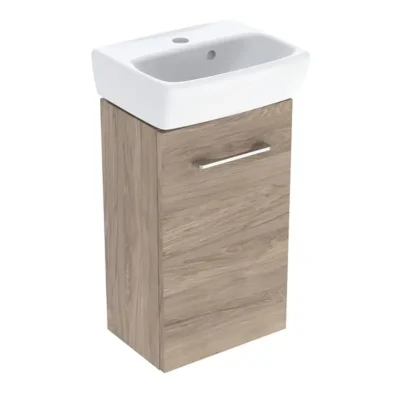 Geberit Selnova Square - skapītis ar roku mazgāšanas izlietni, 36x65x25 cm, 1 durvis, K/L, Hickorynuss 502.744.00.1