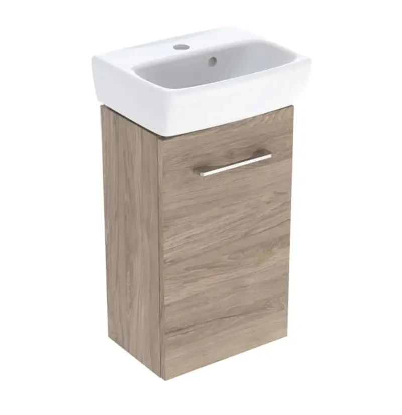 Geberit Selnova Square - skapītis ar roku mazgāšanas izlietni, 36x65x25 cm, 1 durvis, K/L, Hickorynuss 502.744.00.1