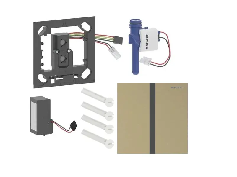 Geberit - elektroniska pisuāra skalošanas vadība tips 40, tīkla barošana, easy to clean, Bluetooth, matēts misiņš 116.227.QF.1