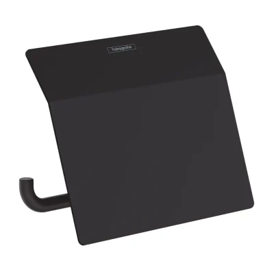 Hansgrohe AddStoris - tualetes papīra turētājs ar vāku, matēti melns 41753670