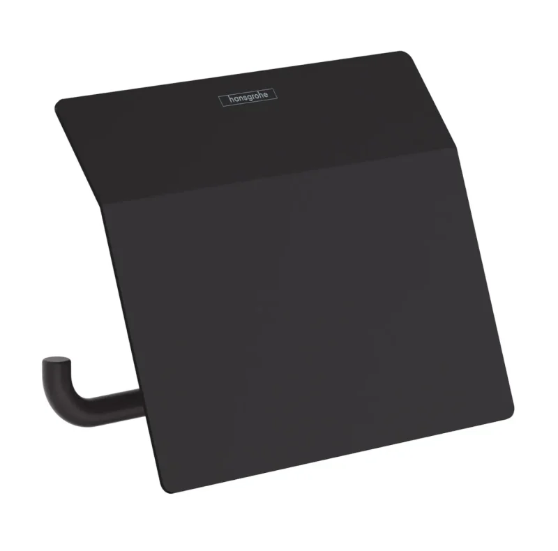 Hansgrohe AddStoris - tualetes papīra turētājs ar vāku, matēti melns 41753670