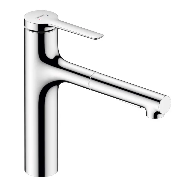 Hansgrohe Zesis M33 - virtuves izlietnes maisītājs ar izvelkamu dušu, sBox, hroms 74823000