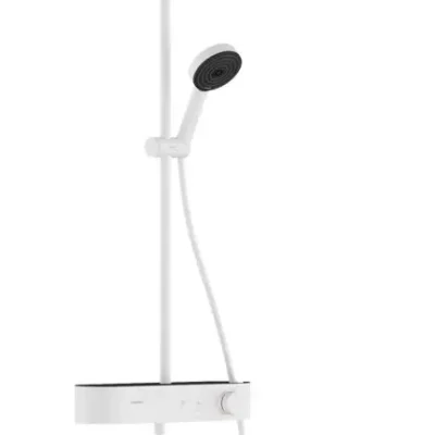 Hansgrohe Pulsify S - dušas komplekts ar termostatu, diametrs 26 cm, 3 strūklas veidi, EcoSmart, balts matēts 24221700