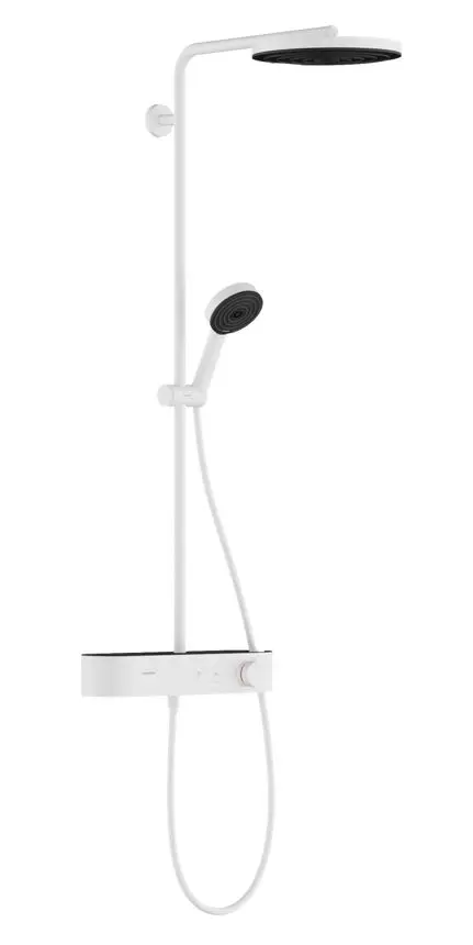 Hansgrohe Pulsify S - dušas komplekts ar termostatu, diametrs 26 cm, 3 strūklas veidi, EcoSmart, balts matēts 24221700