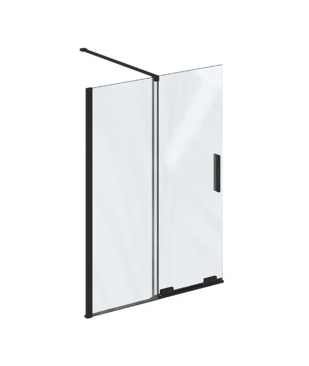Ravak Roll - vannas aizsargs 110x150 cm, melns/caurspīdīgs stikls X786D0300Z1