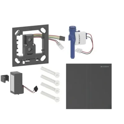 Geberit - elektroniska pisuāra skalošanas vadība tips 40, darbība ar baterijām, easy to clean, Bluetooth, matēts melns hroms 116.237.QD.1