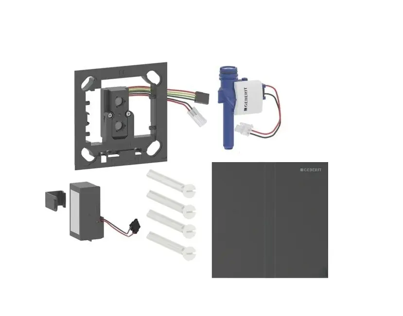 Geberit - elektroniska pisuāra skalošanas vadība tips 40, darbība ar baterijām, easy to clean, Bluetooth, matēts melns hroms 116.237.QD.1