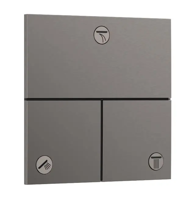 Hansgrohe ShowerSelect Comfort - zemapmetuma vārsts, 3 patērētājiem, hroms melns birstēts 15573340