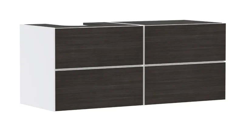 Hansgrohe Xevolos E - izlietnes apakšskapis 137x56x55 cm, 4 atvilktnes, matēti balts/ozolkoks tumšs 54236730