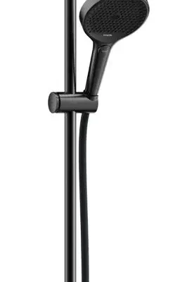 Hansgrohe Rainfinity - dušas komplekts: rokas duša, stienis un šļūtene, 3 strūklas veidi, hroms melns birstēts 28743340