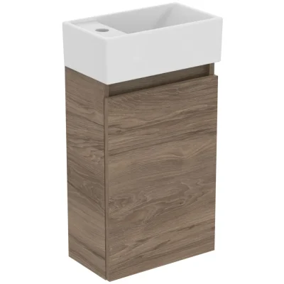 Ideal Standard Eurovit+ - roku mazgājamā izlietne ar apakšskapi, 55x35x20 cm, 1 durvis, riekstkoks R0570Y9