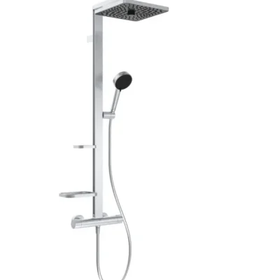 Ideal Standard Ceratherm ALU+ - dušas komplekts ar termostatu, 26x26 cm, 2 strūklas, sudrabs BE210SI
