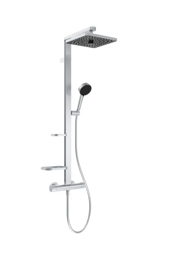 Ideal Standard Ceratherm ALU+ - dušas komplekts ar termostatu, 26x26 cm, 2 strūklas, sudrabs BE210SI