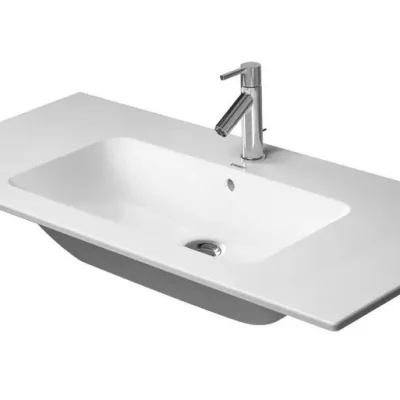 Duravit ME by Starck - mēbeļu izlietne 103x49 cm, ar 1 caurumu jaucējkrānam, ar WonderGliss, Alpu balts 23361000001