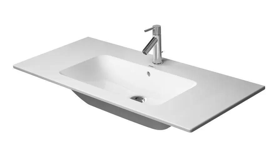 Duravit ME by Starck - mēbeļu izlietne 103x49 cm, ar 1 caurumu jaucējkrānam, ar WonderGliss, Alpu balts 23361000001