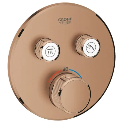 Grohe Grohtherm SmartControl - termostata dušas maisītājs - zemapmetuma ar 2 noslēgvārstiem, Warm Sunset birstēts 29119DL0