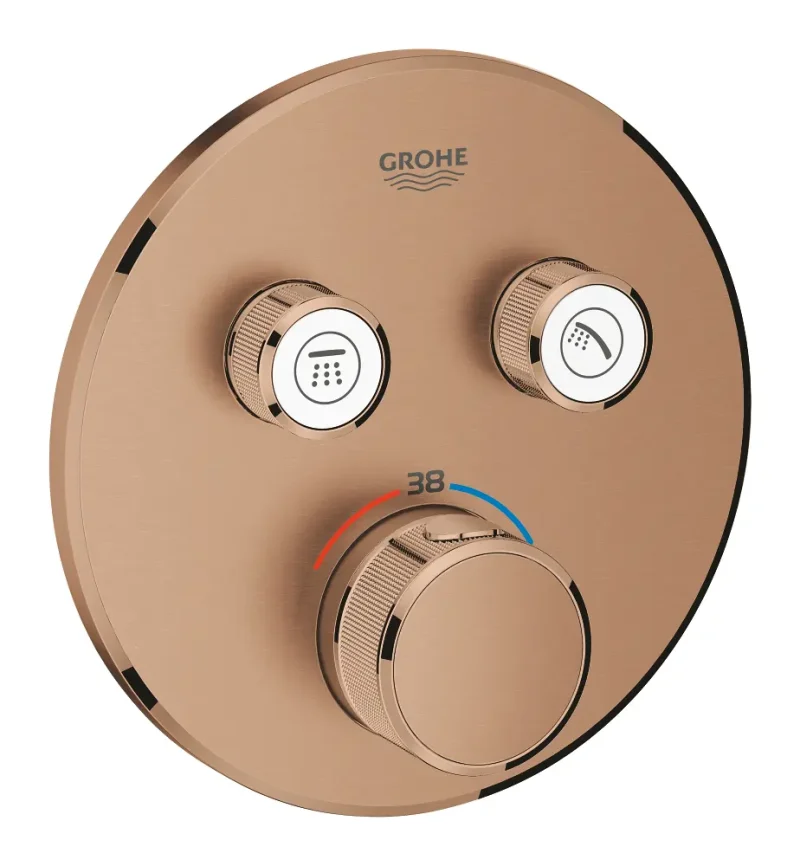 Grohe Grohtherm SmartControl - termostata dušas maisītājs - zemapmetuma ar 2 noslēgvārstiem, Warm Sunset birstēts 29119DL0