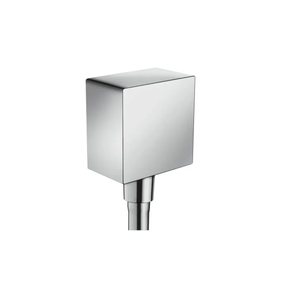 Hansgrohe Fixfit - sienas pieslēgums Square ar pretplūsmas vārstu, hromēts 26455000