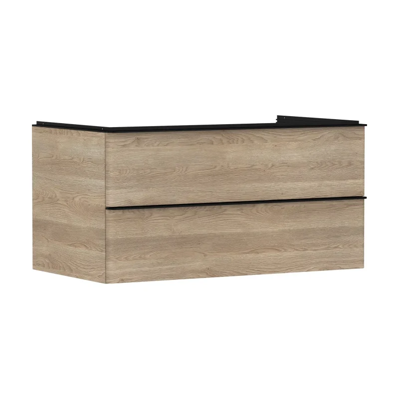 Hansgrohe Xelu Q - izlietnes skapītis, 50x98x55 cm, 2 atvilktnes, dabīgs ozols/matēti melns 54080670