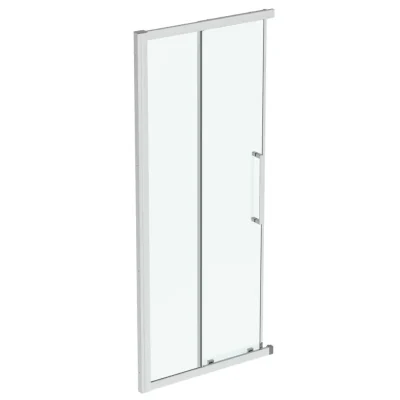 Ideal Standard i.Life - bīdāmās dušas durvis, divdaļīgas 100 cm, silver bright/caurspīdīgs stikls T4857EO