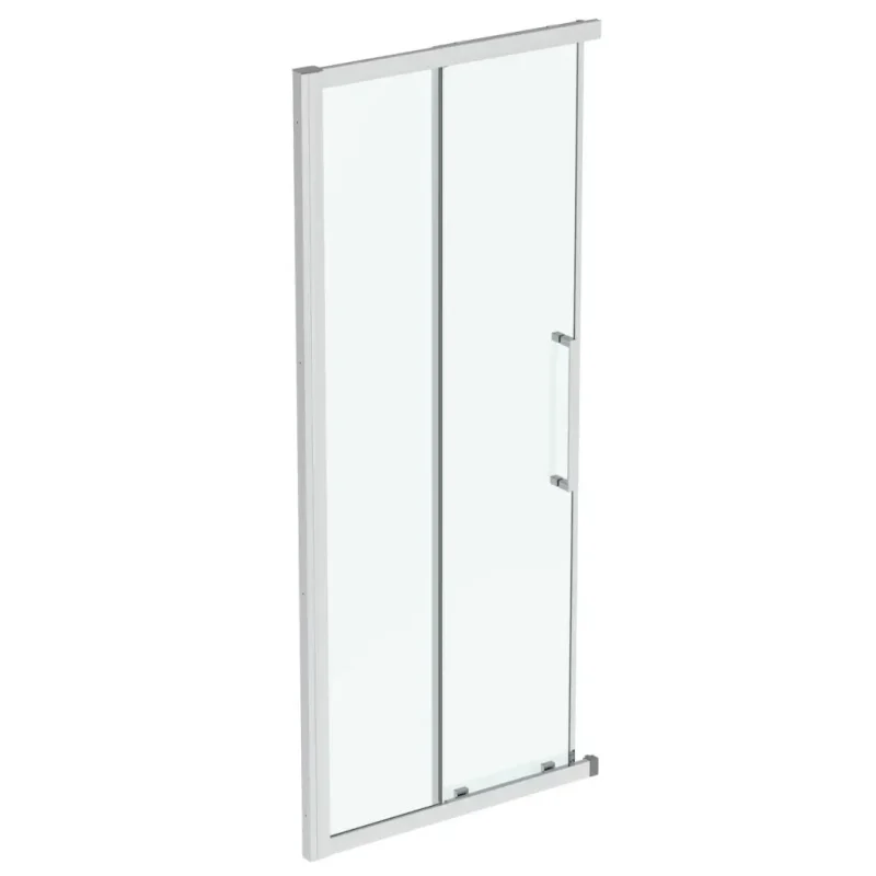 Ideal Standard i.Life - bīdāmās dušas durvis, divdaļīgas 100 cm, silver bright/caurspīdīgs stikls T4857EO