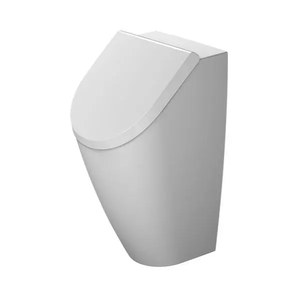Duravit ME by Starck - pisuārs ar vāku, pievads aizmugurē, Rimless, WonderGliss, balta/balta matēta 28123026001