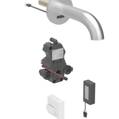 Geberit Piave - elektronisks zemapmetuma izlietnes vārsts, darbība ar baterijām, easy to clean, matēts nerūsējošais tērauds 116.283.SN.1
