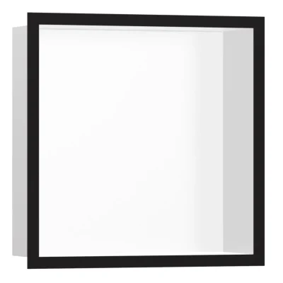Hansgrohe XtraStoris Individual - sienas niša ar dizaina rāmi, 30x15x10 cm, balts matēts/melns matēts 56099670
